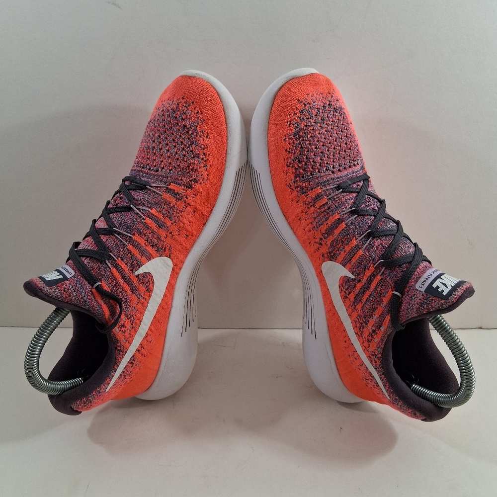Nike Women LunarEpic Flyknit 2 Women 9 Orange Running Shoes 863780-500 - Picture 5 of 8